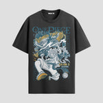 Playera urbana de anime y gaming ExtraLife MX, corte Standard Fit unisex ligero y transpirable en color Deep Black y Pure White, ropa de uso diario para gym y casual.