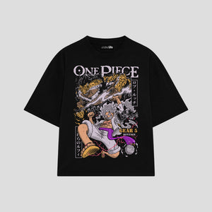 Playera streetwear premium de anime y gaming ExtraLife MX, corte oversized drop shoulder ligero y fresco en color Deep Black y Off-White, moda urbana mexicana de culto.