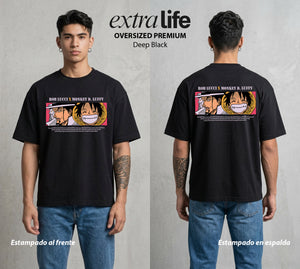 Mar de los Piratas | Hombre de Goma #03240 - Playera Oversized Premium | Deep Black - Foto en modelo
