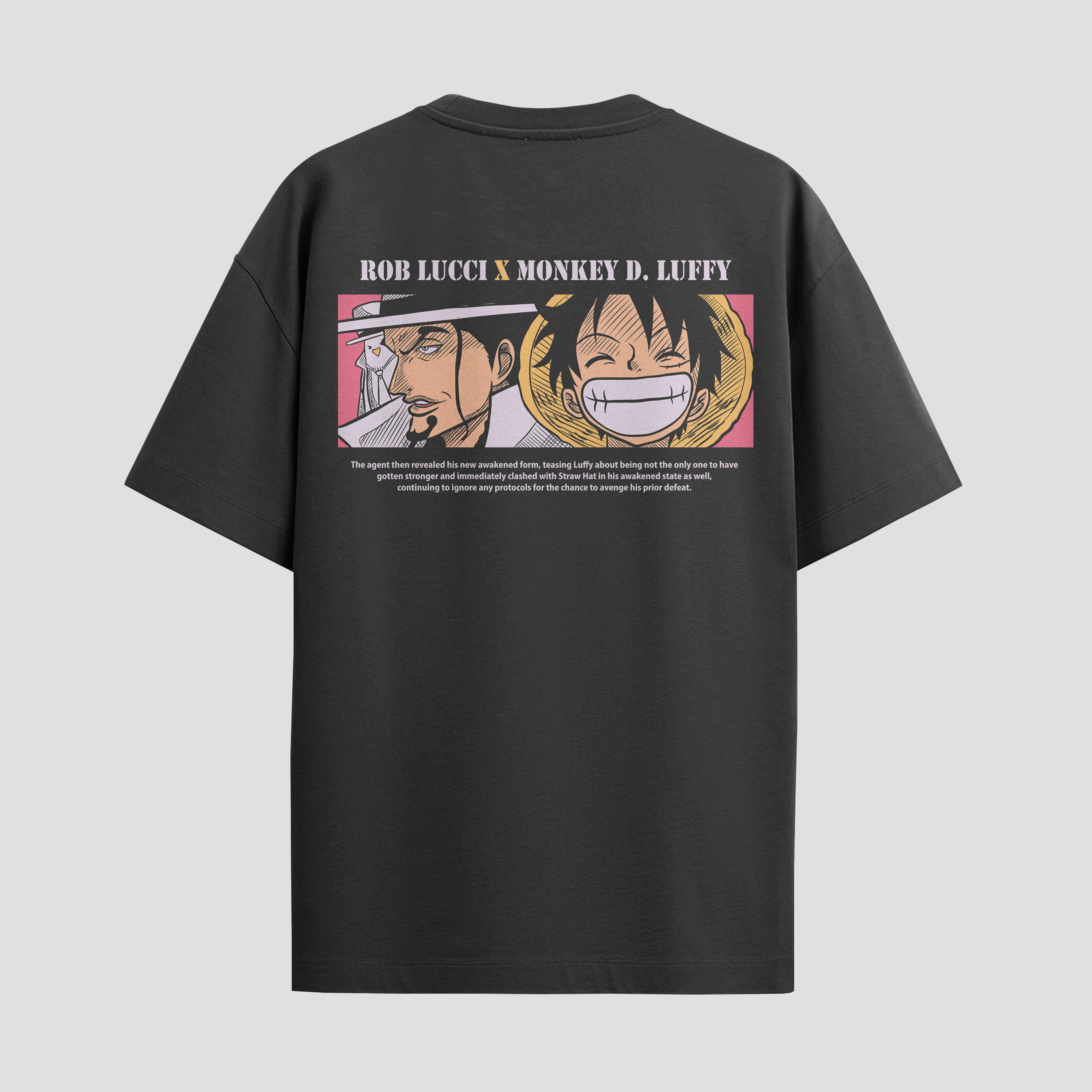 Playera urbana de anime y gaming ExtraLife MX, corte Standard Fit unisex ligero y transpirable en color Deep Black y Pure White, ropa de uso diario para gym y casual.