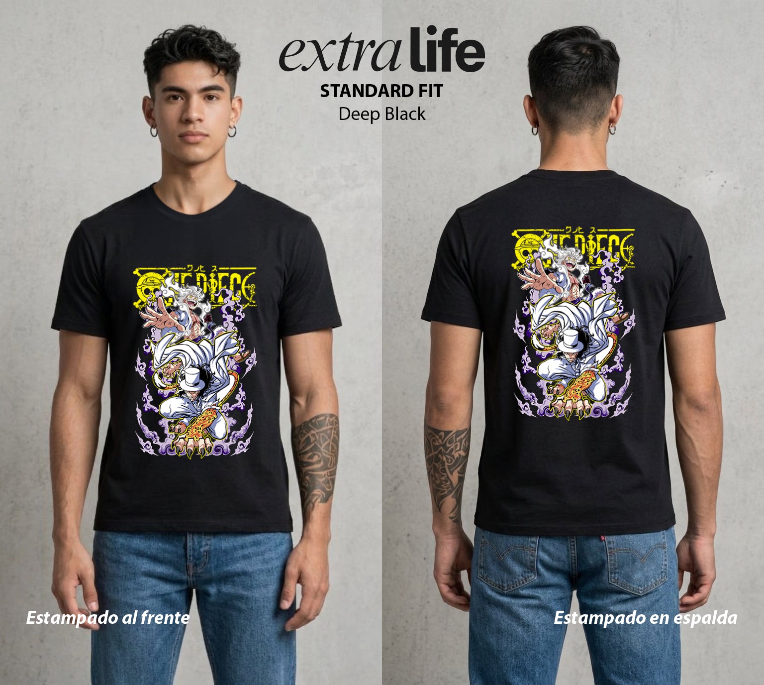 Mar de los Piratas | Pirata de Goma #03245 - Playera Standard Fit | Deep Black - Foto en modelo