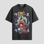 Playera urbana de anime y gaming ExtraLife MX, corte Standard Fit unisex ligero y transpirable en color Deep Black y Pure White, ropa de uso diario para gym y casual.