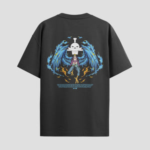 Playera urbana de anime y gaming ExtraLife MX, corte Standard Fit unisex ligero y transpirable en color Deep Black y Pure White, ropa de uso diario para gym y casual.
