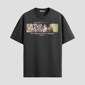 Playera urbana de anime y gaming ExtraLife MX, corte Standard Fit unisex ligero y transpirable en color Deep Black y Pure White, ropa de uso diario para gym y casual.