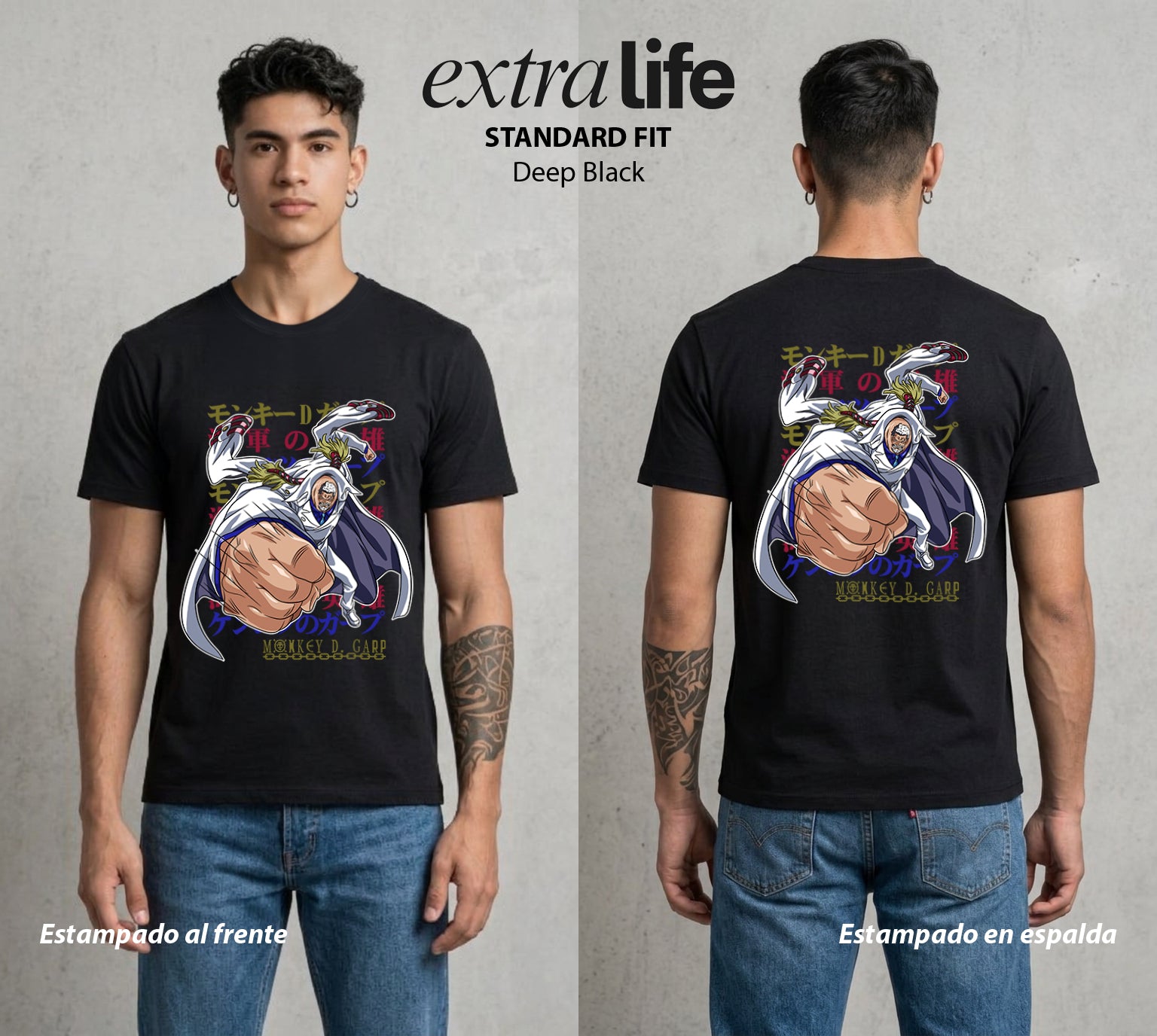 Mar de los Piratas | El Heroe de la Marina #03259 - Playera Standard Fit | Deep Black - Foto en modelo