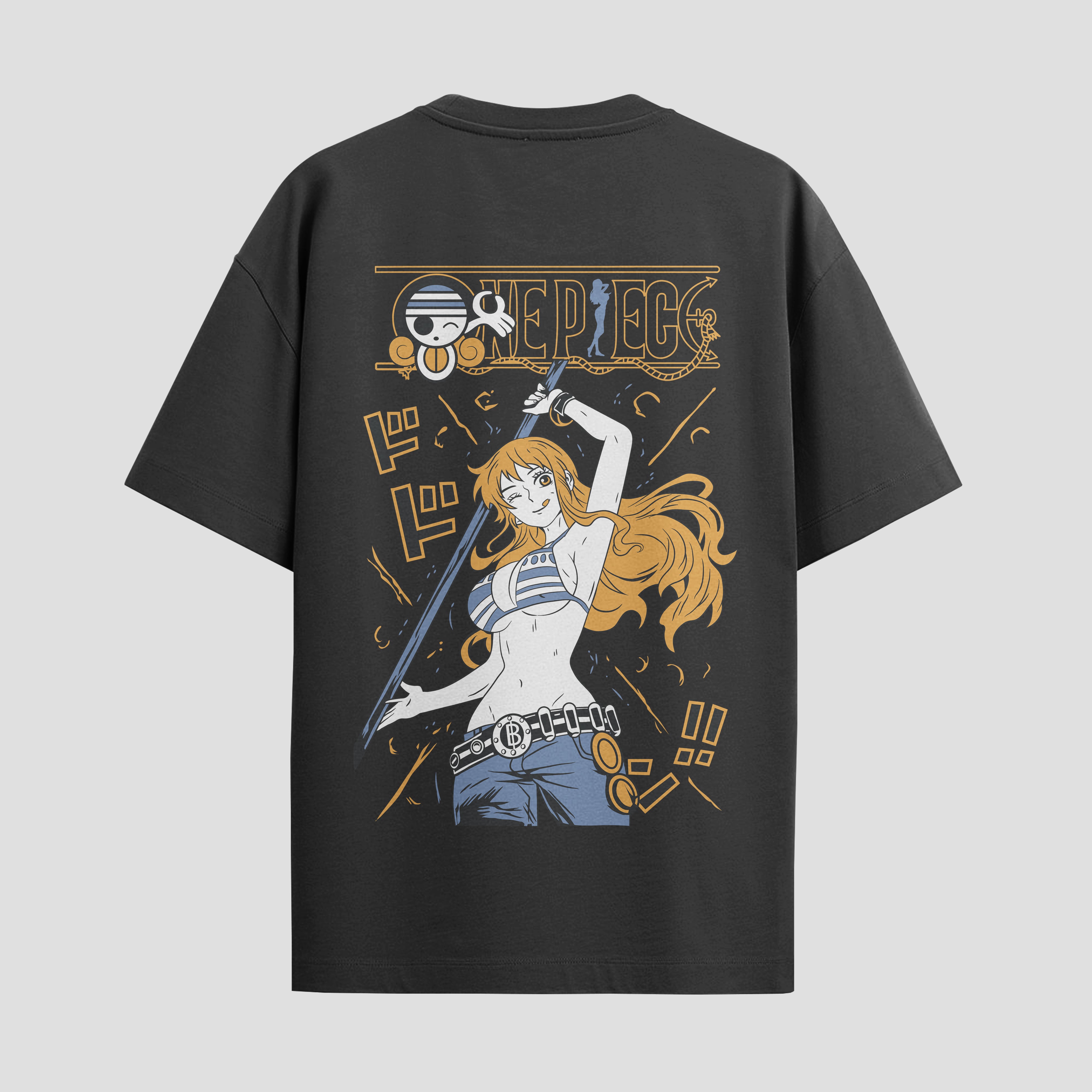 Playera urbana de anime y gaming ExtraLife MX, corte Standard Fit unisex ligero y transpirable en color Deep Black y Pure White, ropa de uso diario para gym y casual.