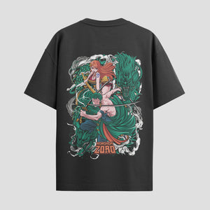 Playera urbana de anime y gaming ExtraLife MX, corte Standard Fit unisex ligero y transpirable en color Deep Black y Pure White, ropa de uso diario para gym y casual.