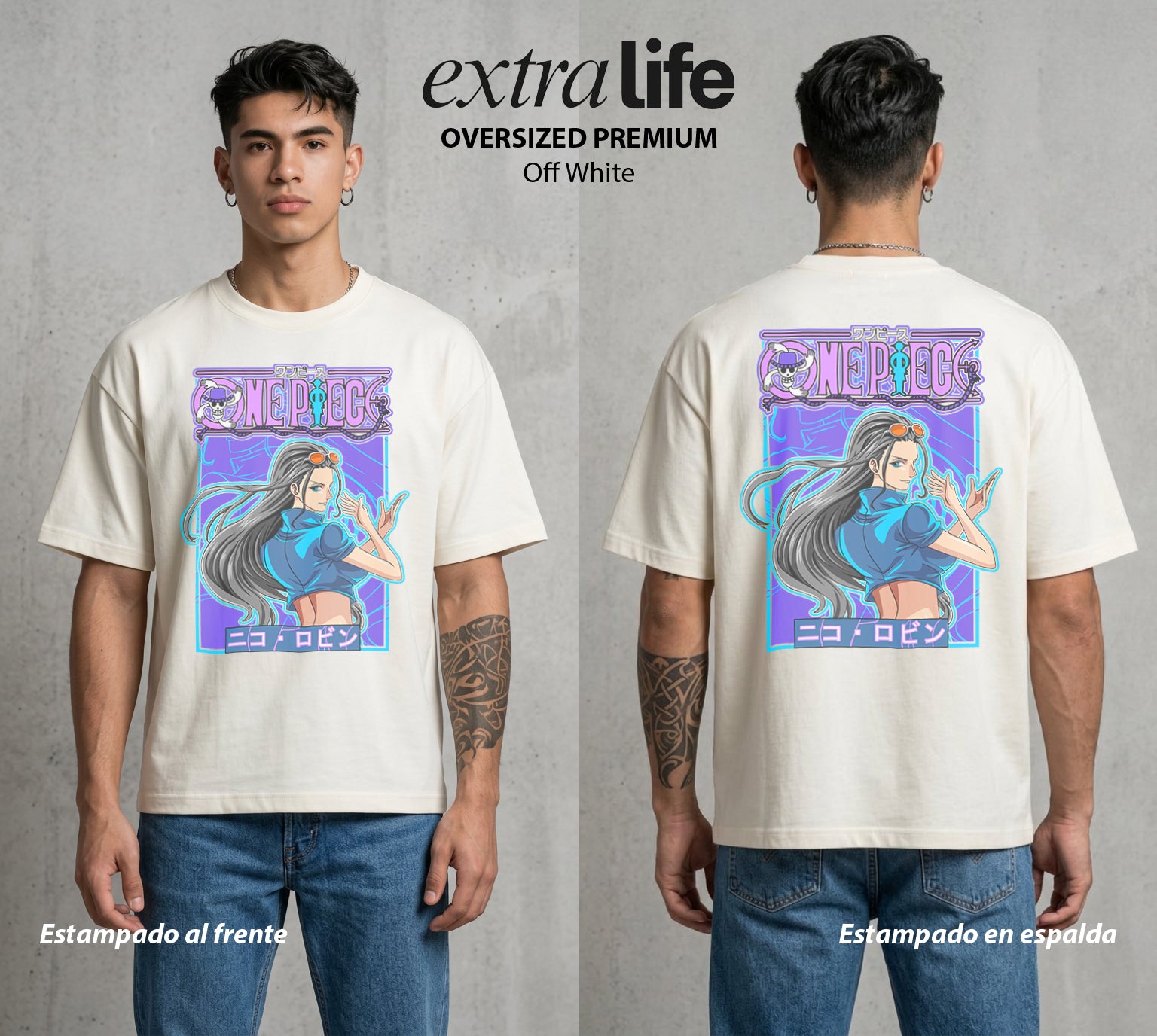 Mar de los Piratas | Arqueologa del Mar #03280 - Playera Oversized Premium | Off White - Foto en modelo