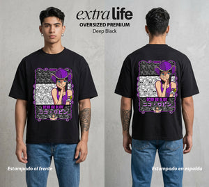 Mar de los Piratas | La Historiadora Se Busca #03283 - Playera Oversized Premium | Deep Black - Foto en modelo