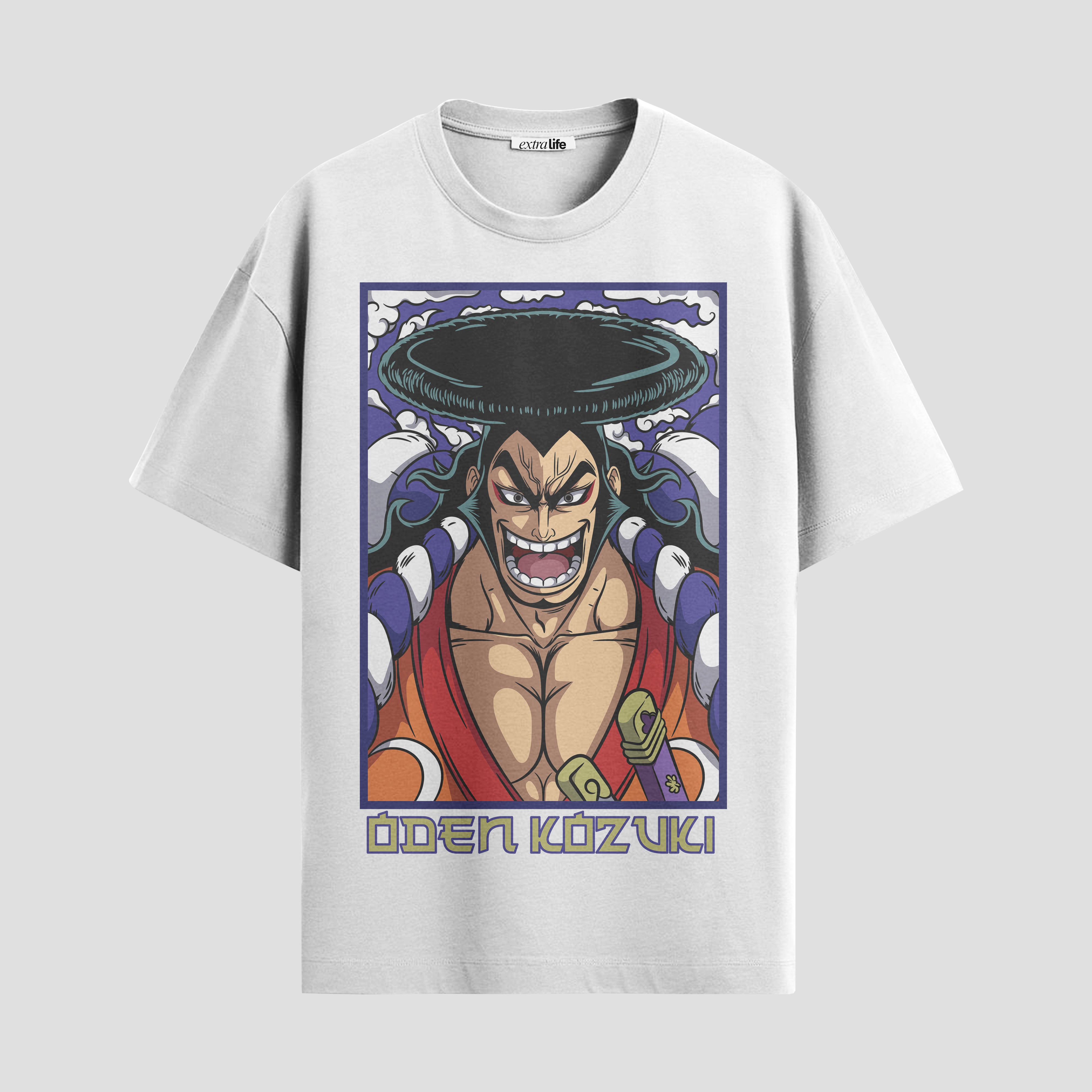Playera urbana de anime y gaming ExtraLife MX, corte Standard Fit unisex ligero y transpirable en color Deep Black y Pure White, ropa de uso diario para gym y casual.