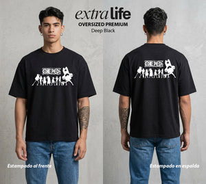 Mar de los Piratas | Los del Bien #03289 - Playera Oversized Premium | Deep Black - Foto en modelo