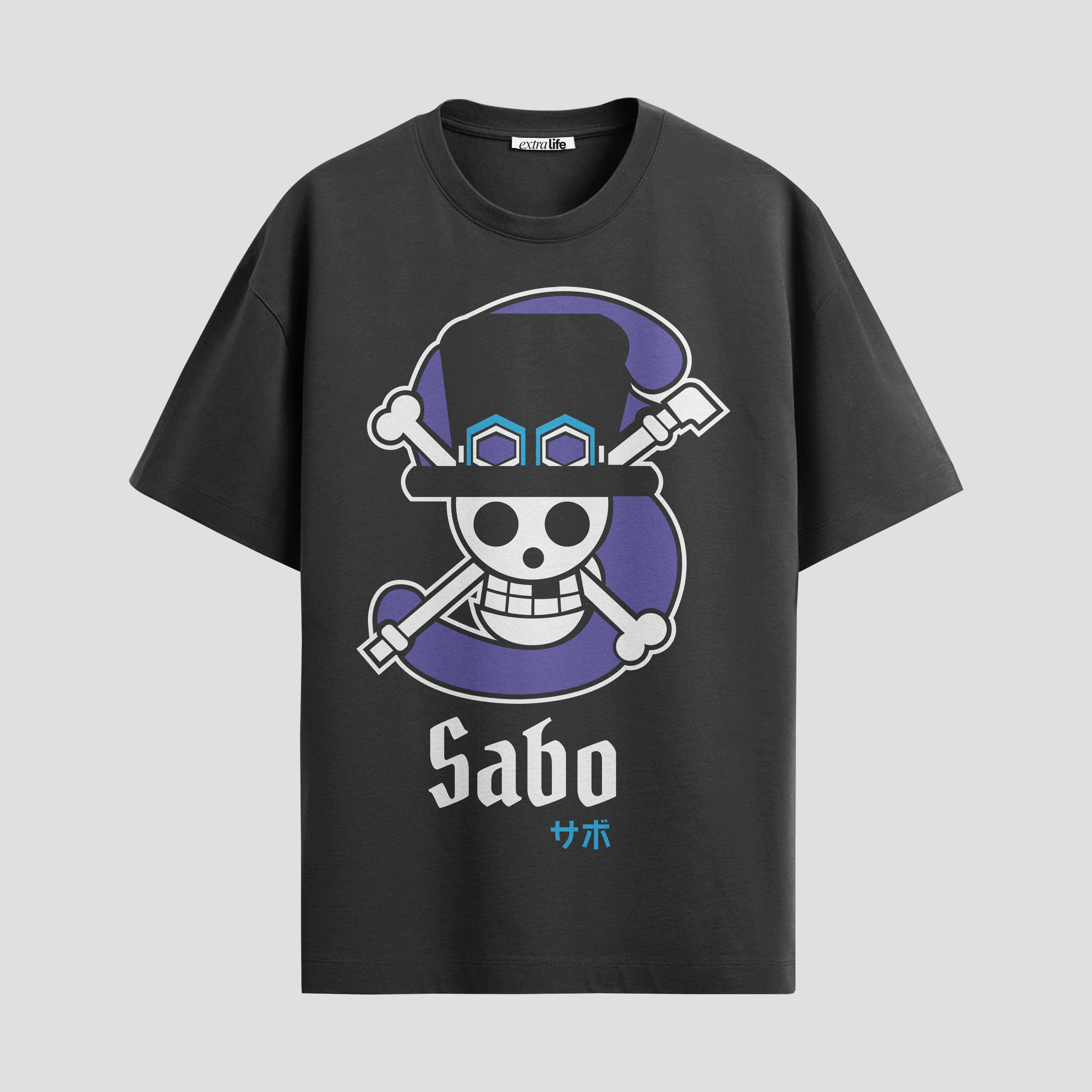 Playera urbana de anime y gaming ExtraLife MX, corte Standard Fit unisex ligero y transpirable en color Deep Black y Pure White, ropa de uso diario para gym y casual.