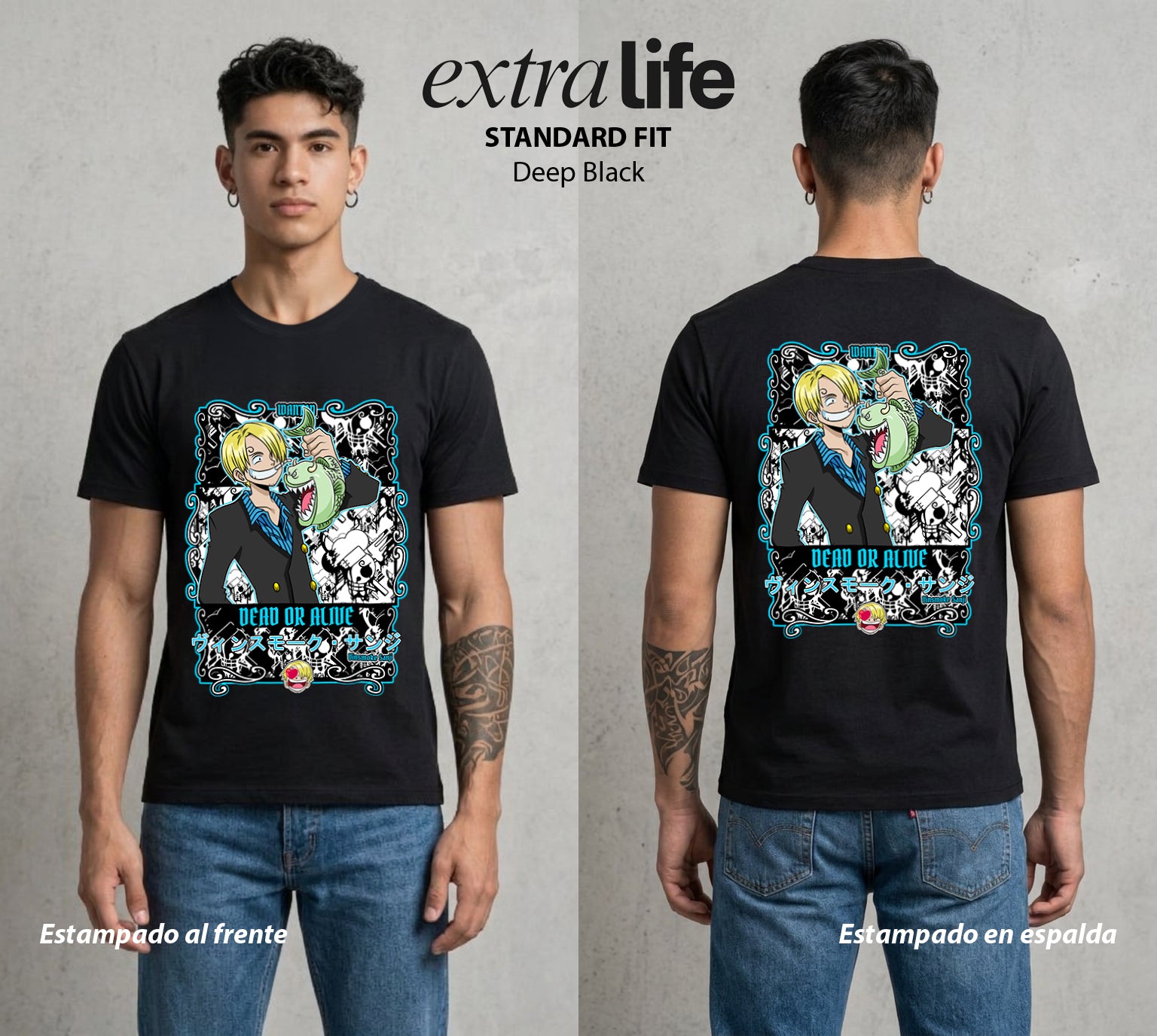Mar de los Piratas | El Chef del Barco #03304 - Playera Standard Fit | Deep Black - Foto en modelo