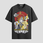 Playera urbana de anime y gaming ExtraLife MX, corte Standard Fit unisex ligero y transpirable en color Deep Black y Pure White, ropa de uso diario para gym y casual.