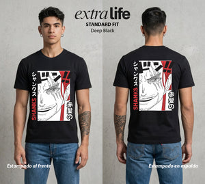 Mar de los Piratas | La Leyenda del Mar #03314 - Playera Standard Fit | Deep Black - Foto en modelo