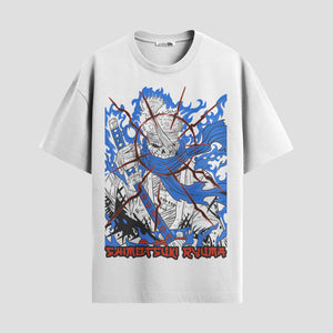 Playera urbana de anime y gaming ExtraLife MX, corte Classic Premium unisex ligero y transpirable en color Deep Black y Pure White, ropa de uso diario para gym y casual.