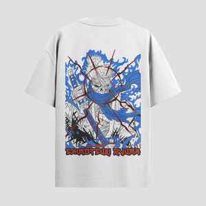 Playera urbana de anime y gaming ExtraLife MX, corte Standard Fit unisex ligero y transpirable en color Deep Black y Pure White, ropa de uso diario para gym y casual.