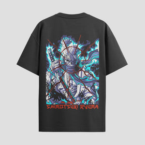 Playera urbana de anime y gaming ExtraLife MX, corte Standard Fit unisex ligero y transpirable en color Deep Black y Pure White, ropa de uso diario para gym y casual.