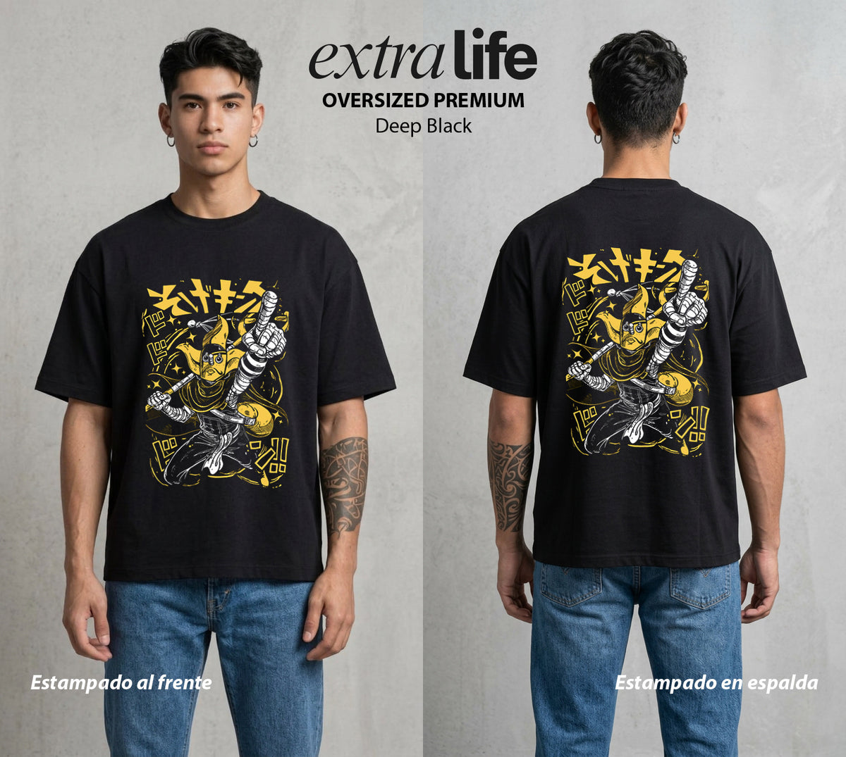 Mar de los Piratas | El Rey de los Francotiradores #03325 - Playera Oversized Premium | Deep Black - Foto en modelo
