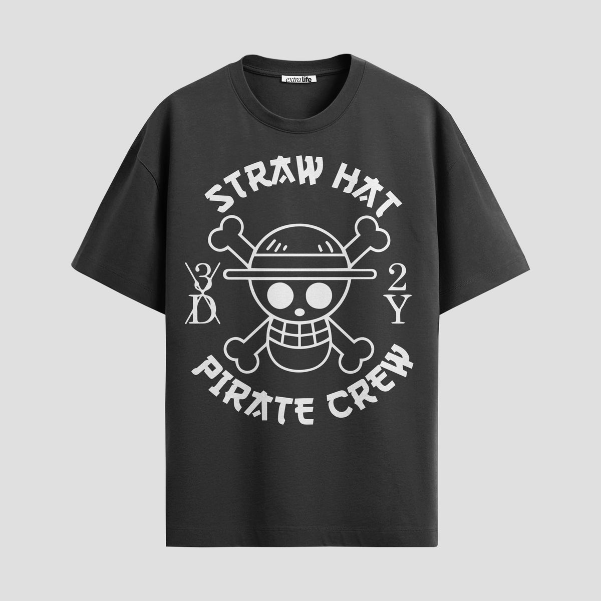 Playera urbana de anime y gaming ExtraLife MX, corte Classic Premium unisex ligero y transpirable en color Deep Black y Pure White, ropa de uso diario para gym y casual.