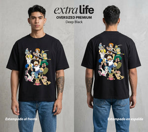 Mar de los Piratas | El Sombrero y su Gente #03330 - Playera Oversized Premium | Deep Black - Foto en modelo