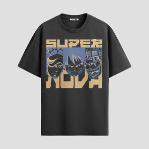 Playera urbana de anime y gaming ExtraLife MX, corte Standard Fit unisex ligero y transpirable en color Deep Black y Pure White, ropa de uso diario para gym y casual.