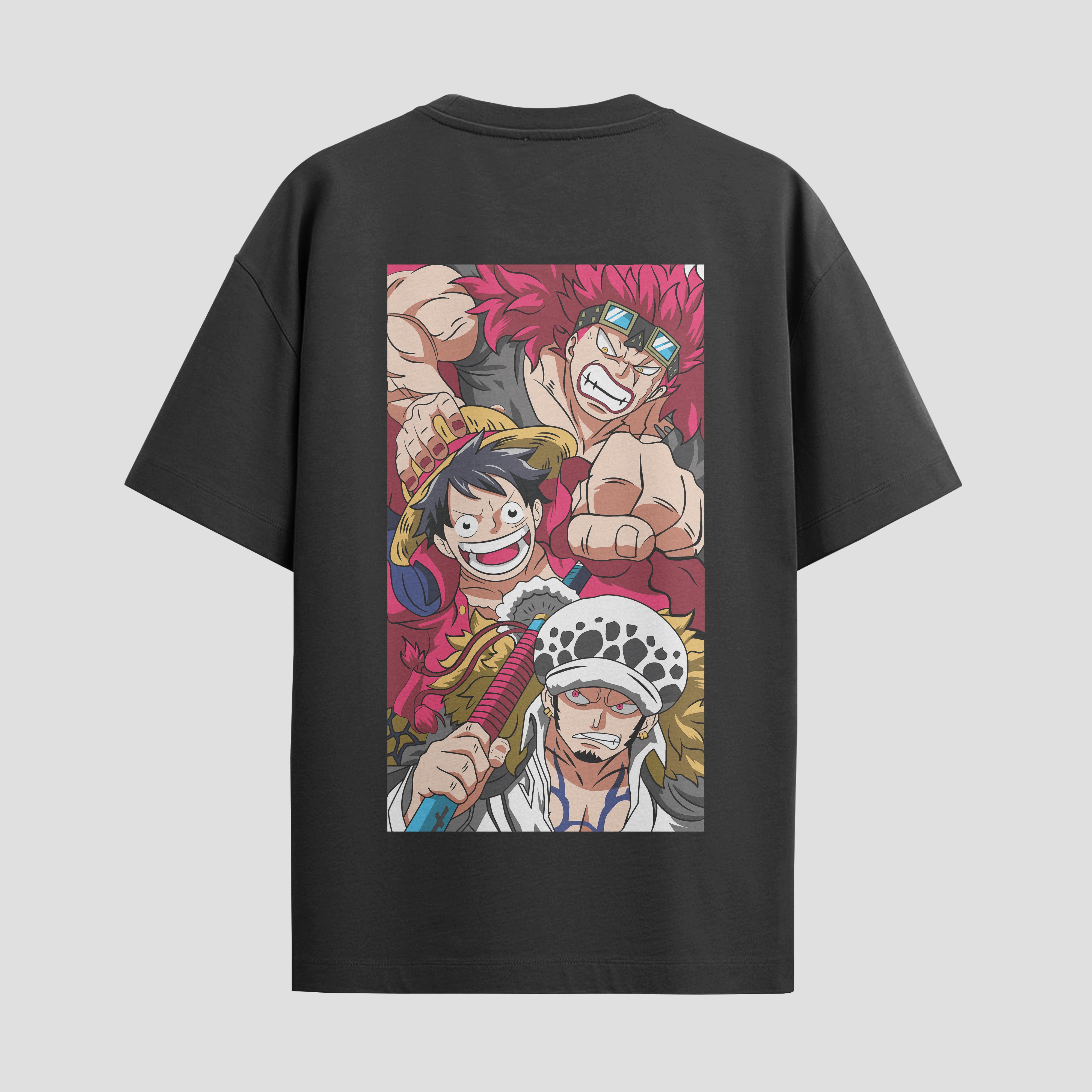 Playera urbana de anime y gaming ExtraLife MX, corte Standard Fit unisex ligero y transpirable en color Deep Black y Pure White, ropa de uso diario para gym y casual.