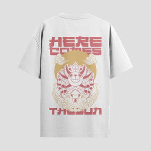 Playera urbana de anime y gaming ExtraLife MX, corte Standard Fit unisex ligero y transpirable en color Deep Black y Pure White, ropa de uso diario para gym y casual.