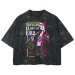 Playera streetwear premium de anime y gaming ExtraLife MX, corte boxy deluxe mineral wash heavyweight en color Acid Wash, moda urbana mexicana de culto.
