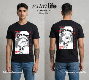 Mar de los Piratas | El Corazon del Bien #03342 - Playera Standard Fit | Deep Black - Foto en modelo