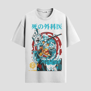 Playera urbana de anime y gaming ExtraLife MX, corte Standard Fit unisex ligero y transpirable en color Deep Black y Pure White, ropa de uso diario para gym y casual.