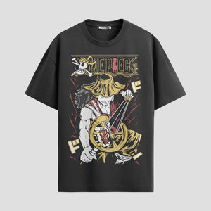 Playera urbana de anime y gaming ExtraLife MX, corte Standard Fit unisex ligero y transpirable en color Deep Black y Pure White, ropa de uso diario para gym y casual.