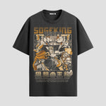 Playera urbana de anime y gaming ExtraLife MX, corte Standard Fit unisex ligero y transpirable en color Deep Black y Pure White, ropa de uso diario para gym y casual.