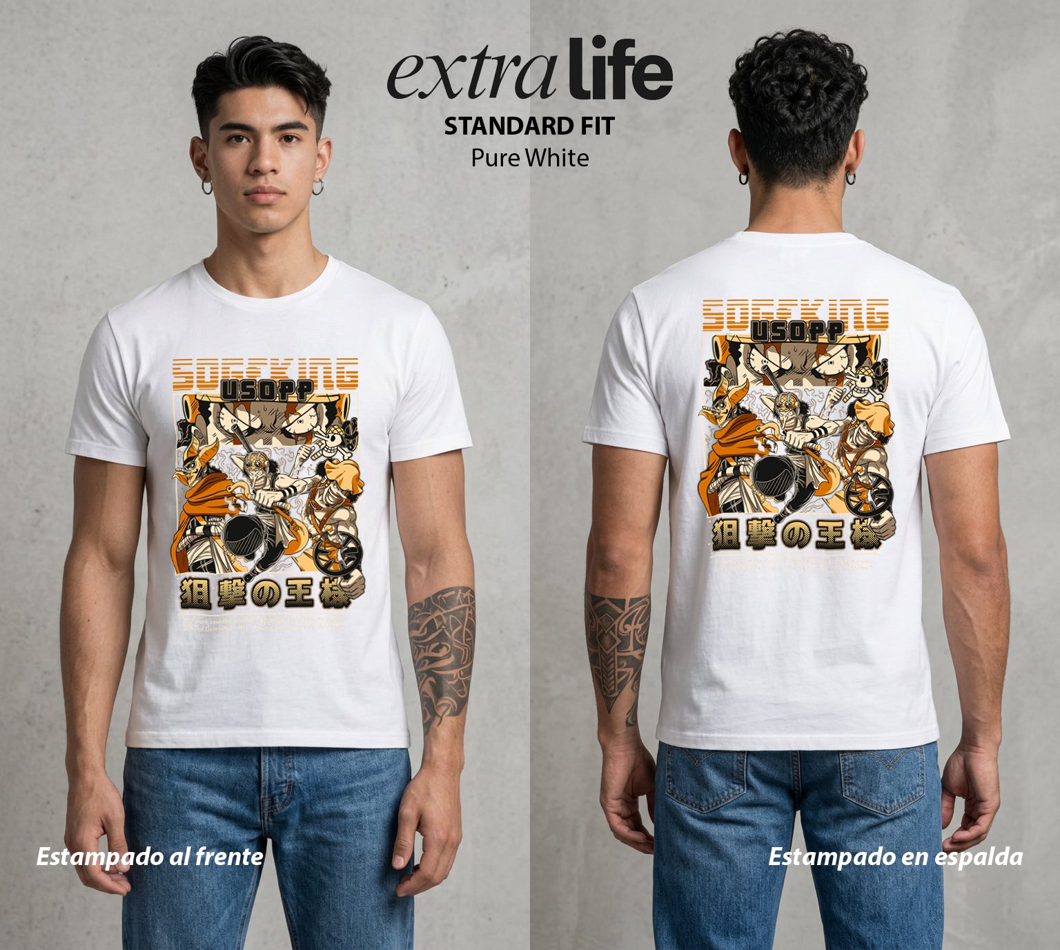 Mar de los Piratas | El Valiente Cobarde #03352 - Playera Standard Fit | Pure White - Foto en modelo