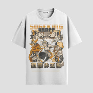 Playera urbana de anime y gaming ExtraLife MX, corte Standard Fit unisex ligero y transpirable en color Deep Black y Pure White, ropa de uso diario para gym y casual.