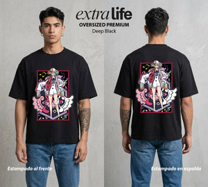 Mar de los Piratas | La Voz Pirata #03358 - Playera Oversized Premium | Deep Black - Foto en modelo