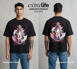 Mar de los Piratas | La Voz Pirata #03358 - Playera Oversized Premium | Deep Black - Foto en modelo