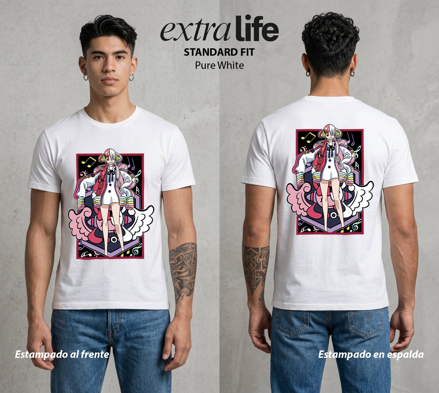 Mar de los Piratas | La Voz Pirata #03358 - Playera Standard Fit | Pure White - Foto en modelo
