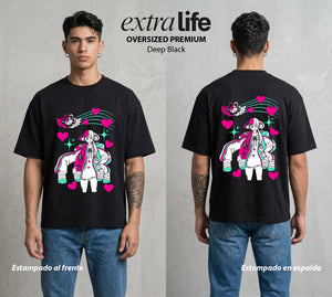 Mar de los Piratas | Melodia y Libertad #03359 - Playera Oversized Premium | Deep Black - Foto en modelo