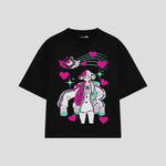 Playera streetwear premium de anime y gaming ExtraLife MX, corte oversized drop shoulder ligero y fresco en color Deep Black y Off-White, moda urbana mexicana de culto.