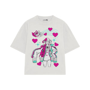 Playera streetwear premium de anime y gaming ExtraLife MX, corte oversized drop shoulder ligero y fresco en color Deep Black y Off-White, moda urbana mexicana de culto.