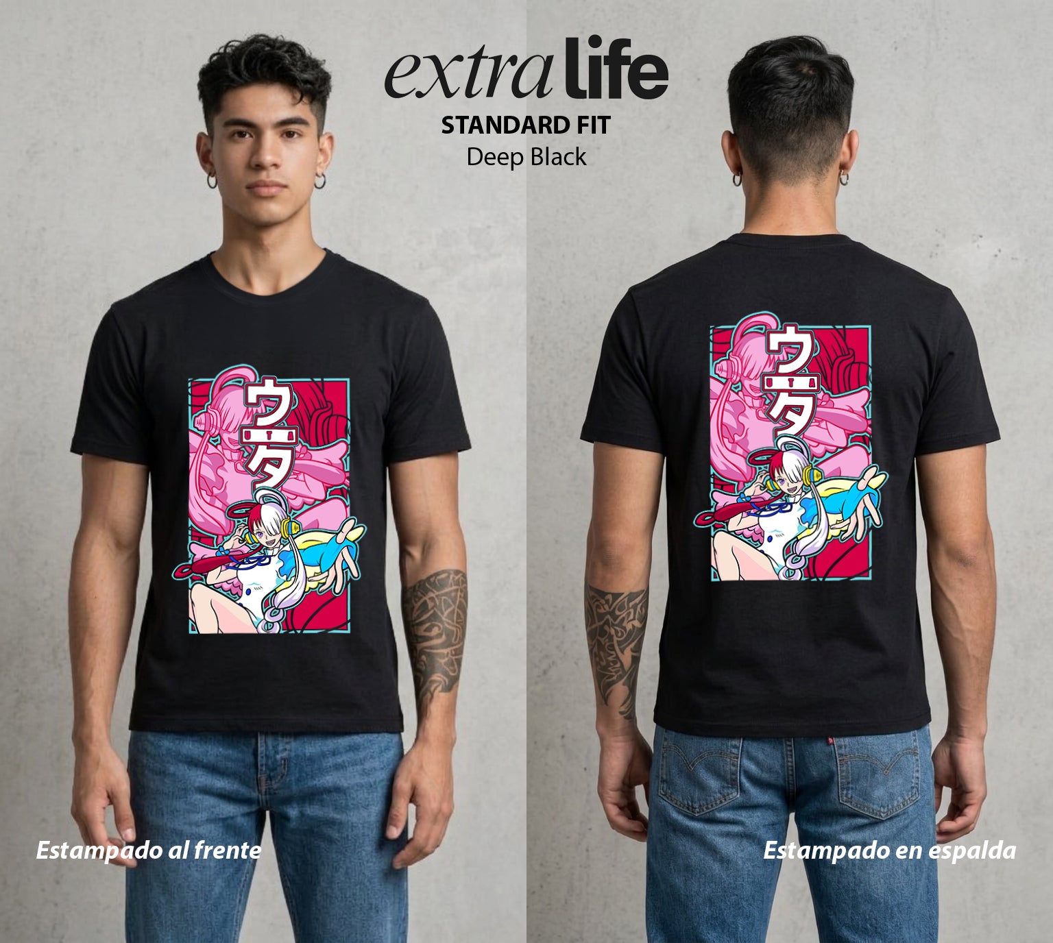 Mar de los Piratas | La Cancion del Mar #03360 - Playera Standard Fit | Deep Black - Foto en modelo