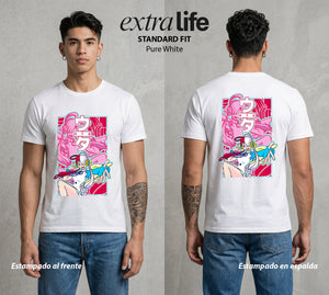 Mar de los Piratas | La Cancion del Mar #03360 - Playera Standard Fit | Pure White - Foto en modelo