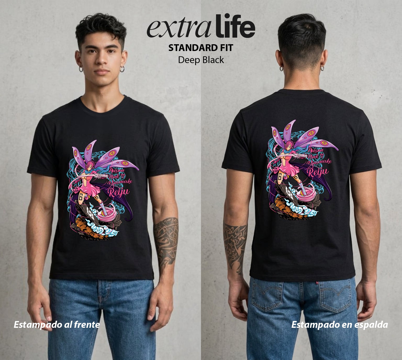 Mar de los Piratas | La Hermana Amable #03365 - Playera Standard Fit | Deep Black - Foto en modelo