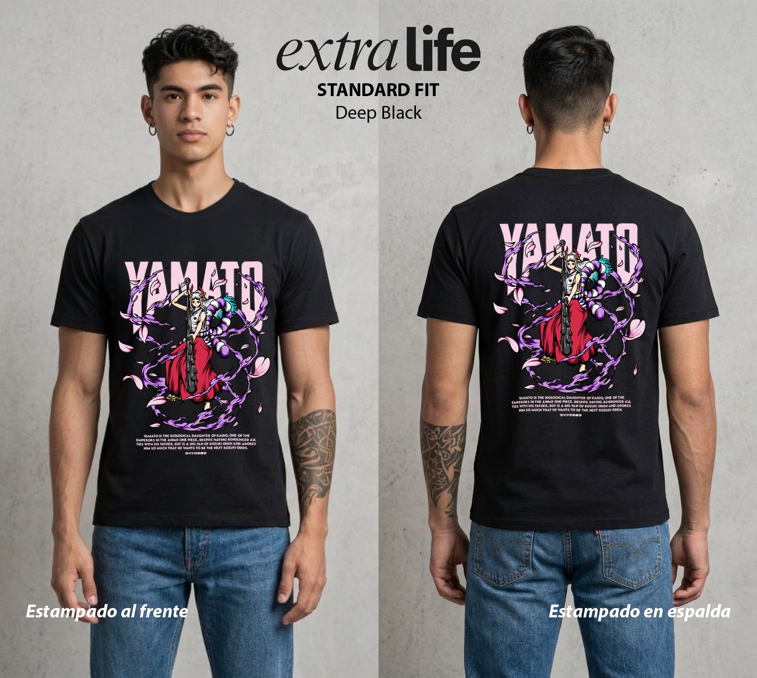 Mar de los Piratas | Libertad del Wano #03372 - Playera Standard Fit | Deep Black - Foto en modelo