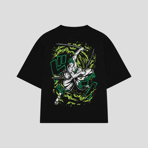 Playera streetwear premium de anime y gaming ExtraLife MX, corte oversized drop shoulder ligero y fresco en color Deep Black y Off-White, moda urbana mexicana de culto.
