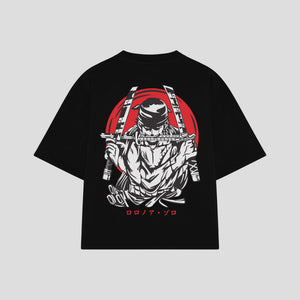 Playera streetwear premium de anime y gaming ExtraLife MX, corte oversized drop shoulder ligero y fresco en color Deep Black y Off-White, moda urbana mexicana de culto.