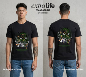 Mar de los Piratas | Ambicion de Espadachin #03388 - Playera Classic Premium | Deep Black - Foto en modelo
