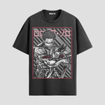 Playera urbana de anime y gaming ExtraLife MX, corte Standard Fit unisex ligero y transpirable en color Deep Black y Pure White, ropa de uso diario para gym y casual.