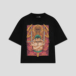 Playera streetwear premium de anime y gaming ExtraLife MX, corte oversized drop shoulder ligero y fresco en color Deep Black y Off-White, moda urbana mexicana de culto.